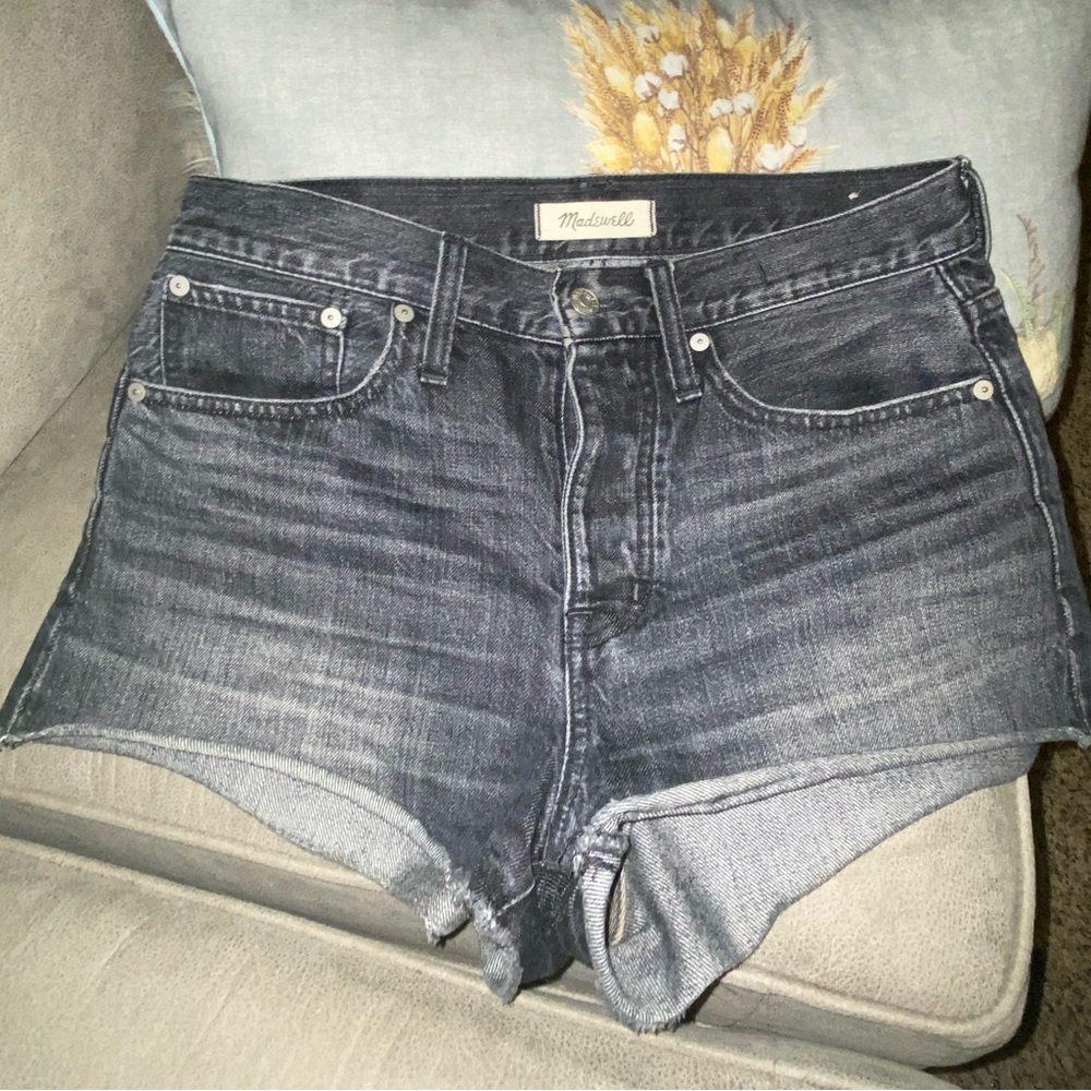 50%offw❤️ Madewell High Rise Denim Shorts In Lunar Wash Black Wash 27 #78